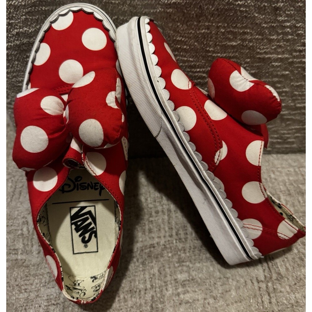 EUC VANS X DISNEY AUTHENTIC MINNIE MOUSE BOW POLKA DOT WOMEN’S 9.5 MEN’s 8.0 - Picture 2 of 7